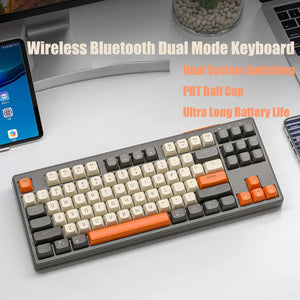 87 Keys Bluetooth Wireless Keyboard with Rainbow-light