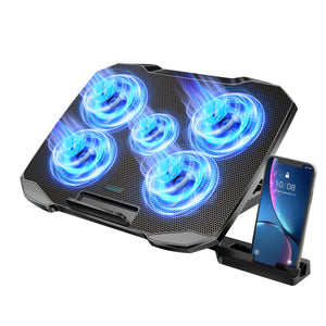 COOLCOOLD Laptop Cooling Pad for 12-17 Inch with Phone Holder