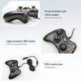 Wired Game Controller For Xbox 360 with Dual-Vibration Turbo