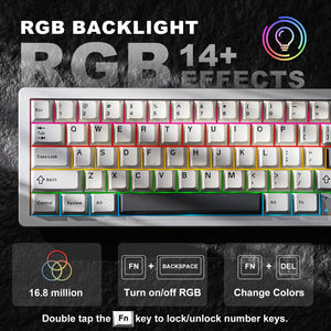 66-Key CNC Aluminum Knob Wireless Keyboard