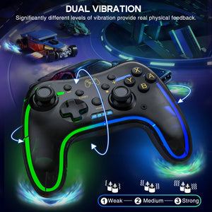 RGB Gamepad Wireless Compatible with Nintendo Switch Lite/Switch Oled/PC/iOS/Android