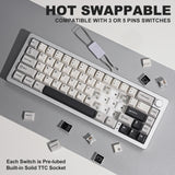 66-Key CNC Aluminum Knob Wireless Keyboard