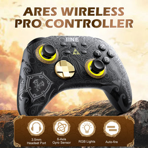 IINE Ares Wireless Pro Controller with Headset Jack RGB Light